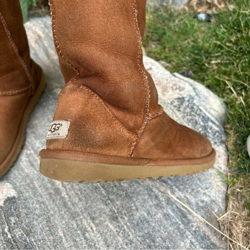 Ugg Australia Original Hickory Brown Boots Suede Shearling Winter Y2K Womens 6